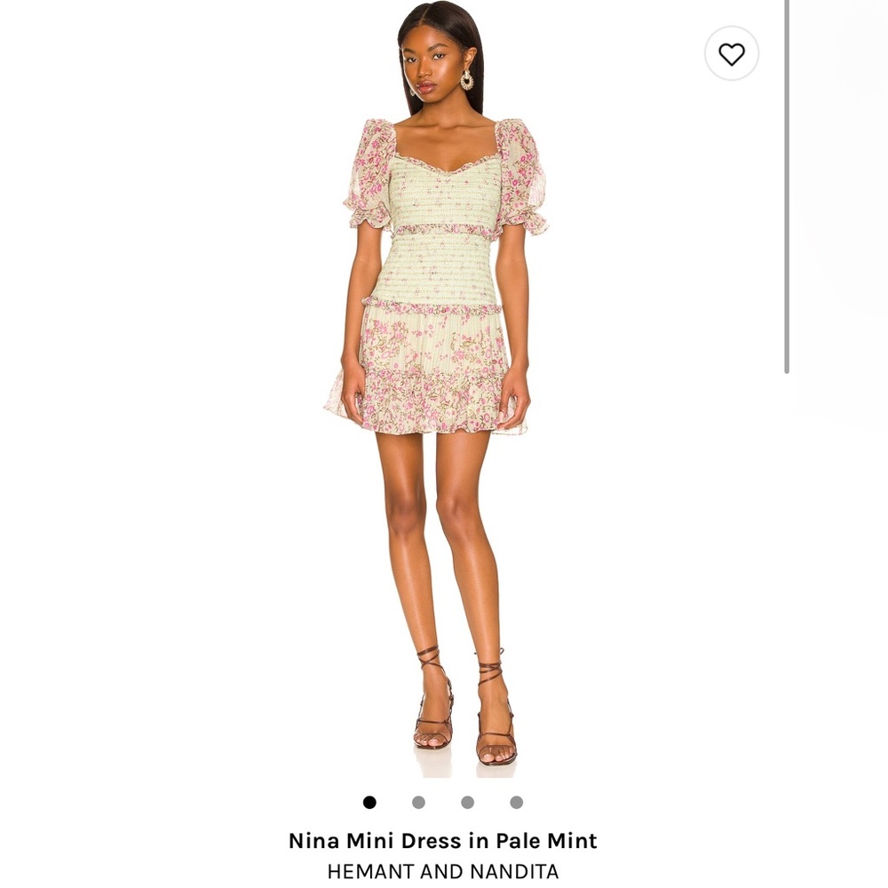 Hemant And Nandita Floral Puff Sleeve Dress